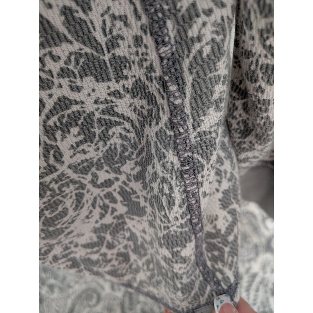 Eddie Bauer Outdoor Top Womens 2XL French Terry Sweatshirt Cool Grey Floral Norm - Picture 7 of 13